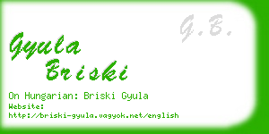 gyula briski business card